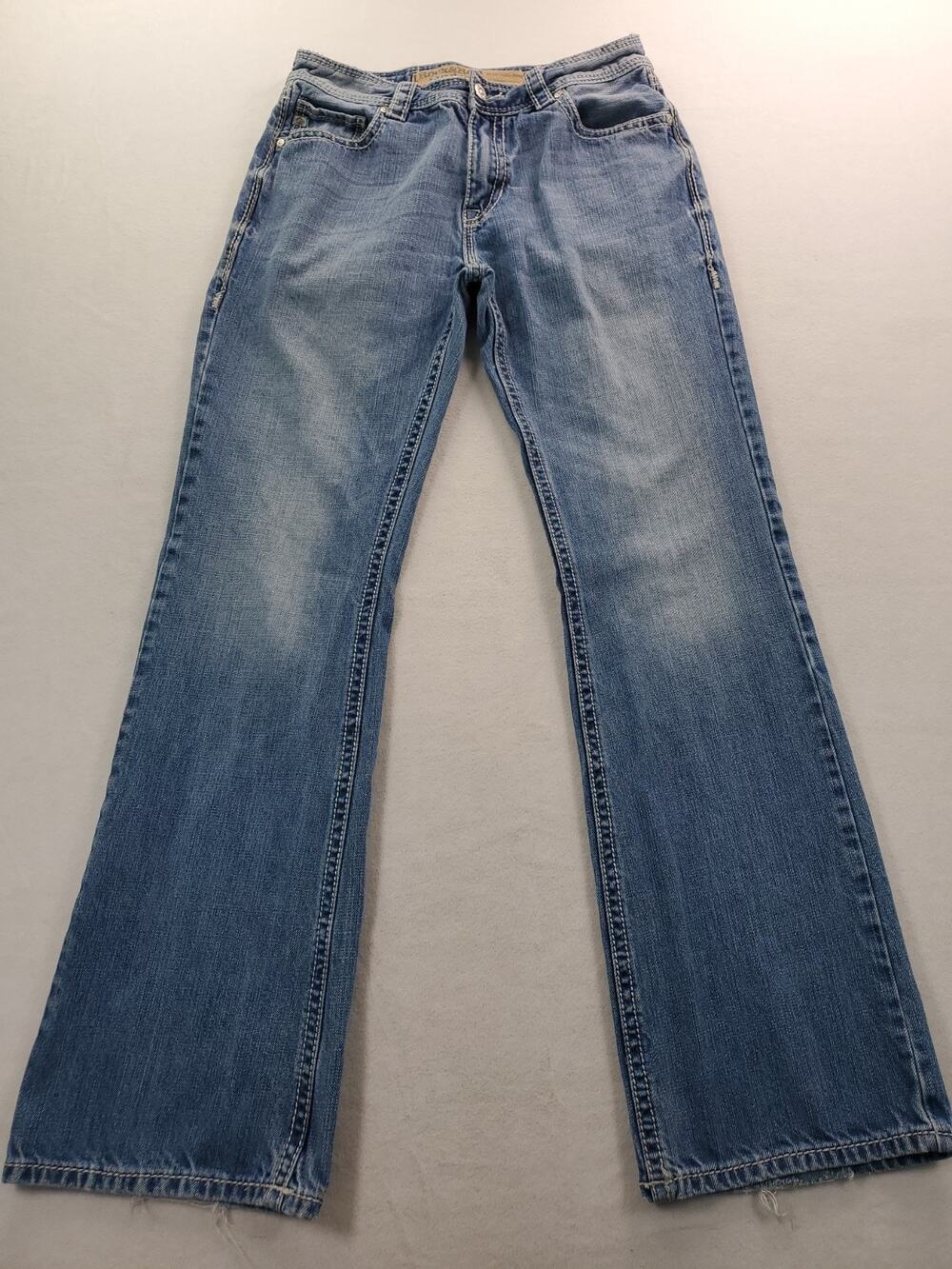 Rock & Roll Denim Double Barrel Relaxed Straight Blue Denim Jeans Medium Wash
